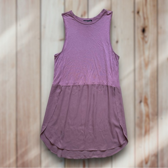 Mind Code Tops - ✨ Mind Code Sleeveless Flowy Half Sheer Mauve Blouse